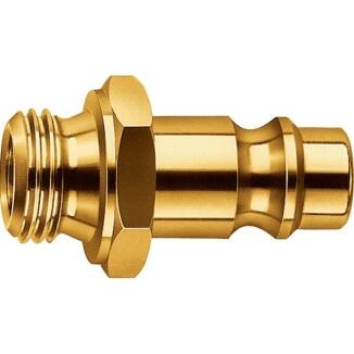 Stecknippel MS Stecker DN 7,2 AG G 1/4, G 3/8, G 1/2 Zoll EWO, Messing, max. 16 Bar, 10 Stk