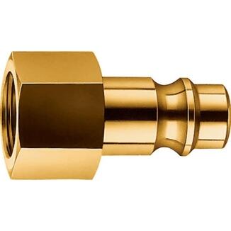 Stecknippel MS Stecker DN 7,2 IG G 1/4, G 3/8, G 1/2 Zoll EWO, Messing, max. 16 Bar, 10 Stk