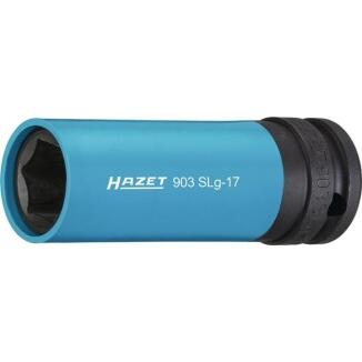 HAZET Kraftschraubersteckschlüsseleinsätze 1/2 Zoll 6-Kant mit Kunststoffhülse, SW17mm oder SW19mm