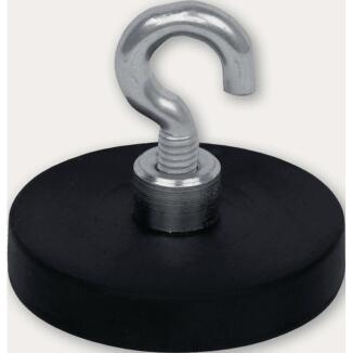 Neodymmagnet gummiert, mit Haken Ø 6,4 mm, 5 Stück, D.31mm oder D.43mm, EICHNER