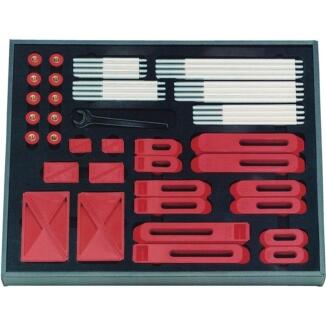 AMF Spannelementesatz Nr. 6535, M6, M8, M10, M12, 55 Elemente, Kunststoff, Aluminium, rot, leicht