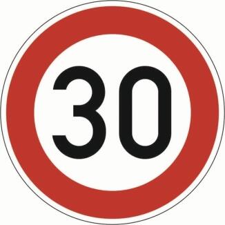 Verkehrszeichen VZ 274-30 Höchstgeschwindigkeit 30 km/h, Aluminium, Reflexionsklasse RA2