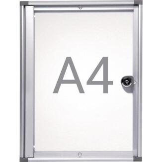 Schaukasten MAUL 1-8xA4, abgeschrägte Ecken, Aluminium, für Innenbereich, magnethaftend