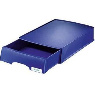 Leitz Briefablage Plus DIN A4 stapelbar, PS in blau, grau oder schwarz, mit Beschriftungsfeld