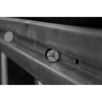 Eindreh-Schutzplankenreflektor, weiß, 60x60 mm, beidseitig oder einseitig, PMMA, ABS