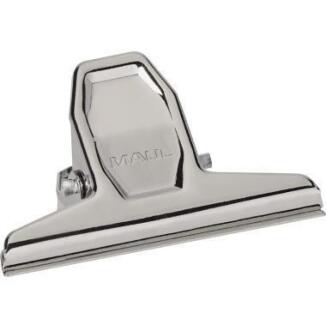 MAUL Briefklemmer 2100796, hellsilber, 75mm, Metall, universell einsetzbar, hohe Klemmkraft