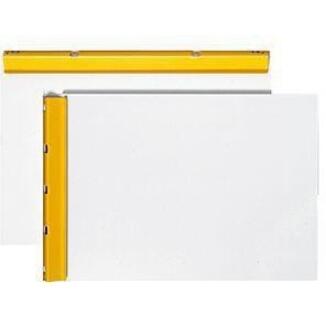 Hansa-Technik Klemmbrett DIN A4, Aluminium grauweiß/gelb, starke Feder, 10 mm Klemmdicke