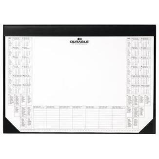 DURABLE Schreibunterlage 59x42cm schwarz, rutschfest, mit Kalender und Feiertagsübersicht