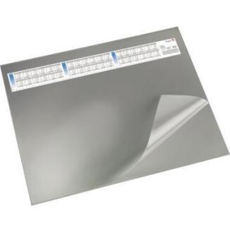 Läufer Durella DS Schreibunterlage 52x65cm, Vollsichtfolie, abwischbar, Kalender, grau, rot, blau,