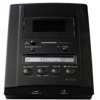 Grundig Stenorette ST3220, Aufnahme- und Wiedergabestation, LCD-Anzeige, Netzbetrieb, schwarz