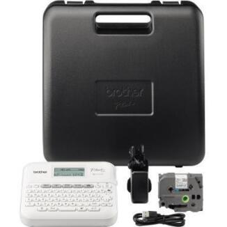 Brother P-touch D410VP Beschriftungsgerät, kompakt, für Büro oder Homeoffice, inkl. Schriftband