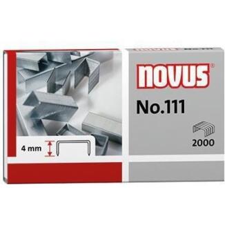 NOVUS Heftklammer No. 111, verzinkt, 2.000 St./Pack, für Heftgeräte, silber, hohe Drahtfestigkeit