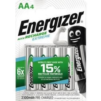 Energizer Akku Recharge Extreme AA/HR6, 4 St./Pack, 2300 mAh, bis zu 6x längere Laufzeit