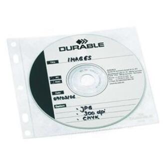 DURABLE CD/DVD Hülle COVER FILE 523919, transparent, 10 St./Pack, mit Schutzvlies, Universallochung