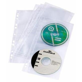 DURABLE CD/DVD Hülle COVER LIGHT S, transparent, für 4 CDs, 5 Stück, Universallochung