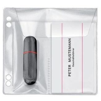 Veloflex USB Stick-Hülle, transparent, 5 St./Pack, PVC, mit Abheftlochung, für 2 USB-Sticks