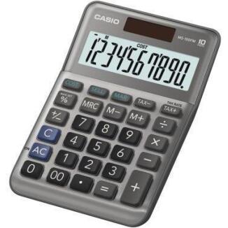 CASIO Tischrechner MS-100FM, 10-stellig, Solar/Batterie, LCD-Display, mit Auto-Abschaltung