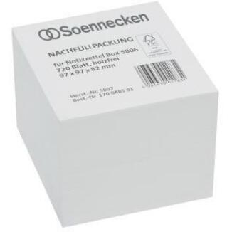 Soennecken Zettelboxeinlage 9,7x9,7cm, 720 Blätter, holzfrei, weiß, 80g/m²