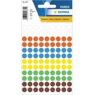 HERMA Markierungspunkt VARIO 8mm, 540 St./Pack, selbstklebend, farbig sortiert, ideal zum