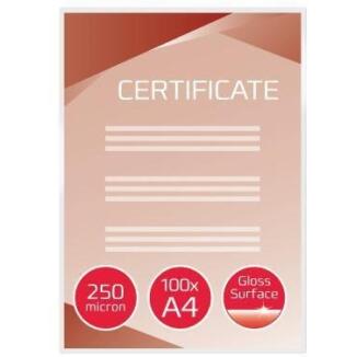 GBC Folientaschen DIN A4 250mic, 100 St./Pack, glänzend, wasserfest, abgerundete Ecken