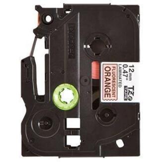 Brother Schriftbandkassette TZEB31 12mmx5m schwarz auf signalorange, laminiert, wasserfest,