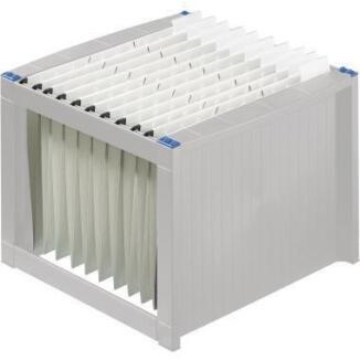 helit Hängekorb H6110084 lichtgrau/blau, für 40 Mappen DIN A4, stapelbar, rutschfest