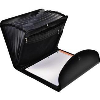 Exacompta Ordnungsmappe Exafolio 55834E DIN A4, 6 Fächer, schwarz, für Laptop, inkl. Schreibblock