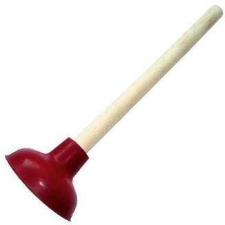 Saugglocke Pümpel rot, 13 cm Ø, 41 cm lang, Gummi/Holz, Marke NEUTRALWARE