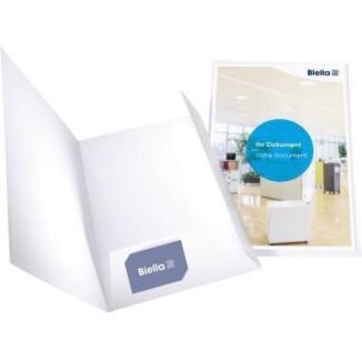 Biella Präsentationsmappe Pearl, DIN A4, 2 Klappen, matt laminiert, weiß, für 50 Blätter