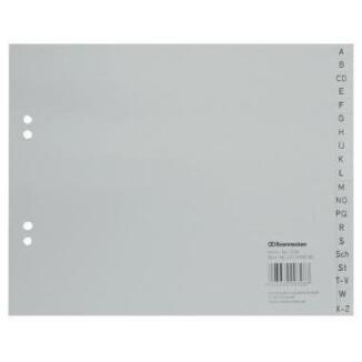Soennecken A-Z Register DIN A4 halbe Höhe, PP grau oder weiß, reißfest, umweltfreundlich, 20 Blätter