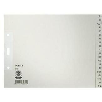 Leitz A-Z Register 12100085, DIN A4, 20-teilig, grau, beidseitig bedruckt, Lochrandverstärkt
