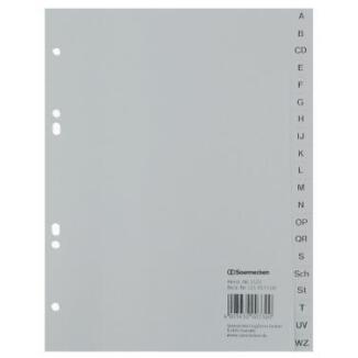 Soennecken A-Z Register DIN A5, 20 Blätter, reißfest, volle Höhe, grau, 6-fach Lochung