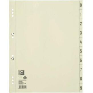 Oxford Trennblatt DIN A4, 200g Karton, chamois, 100 Stk., 10 blanko Taben, Universallochung