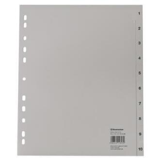 Soennecken Zahlenregister DIN A4, Überbreite 1-10, 1-12, 1-20, 1-31, volle Höhe, grau, PP