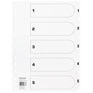 Soennecken Zahlenregister DIN A4, 1-5, 1-10, 1-12, 1-20, 1-31, 1-52, Karton oder PP, weiß