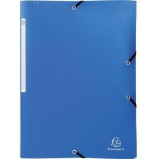 Exacompta Sammelmappe Opak A4 PP Gummizug 3 Klappen, blau oder rot, schmutzabweisend, kratzfest