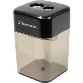 Soennecken Spitzdose 3400, Metallspitzer für 8 und 11mm, rechteckig, schwarz/grau transparent