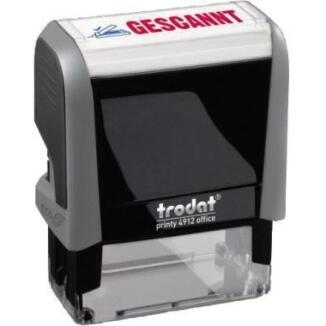 Trodat Textstempel Printy 4912, GESCANNT oder KOPIE, 47x18mm, ergonomisch, Soft-Touch-Griff