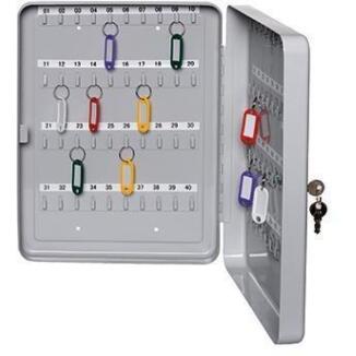 ALCO Schlüsselschrank 892, 40 Schlüssel, lichtgrau, kratzfest lackiert, Zylinderschloss