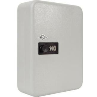 WEDO Schlüsselschrank lichtgrau, 24 Schlüssel, Sicherheitsschloss mit Zahlencode, inkl.