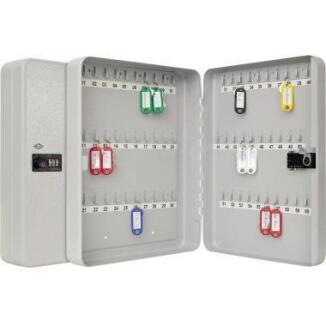 WEDO Schlüsselschrank lichtgrau, 60 Schlüssel, Sicherheitsschloss mit Zahlencode, inkl.