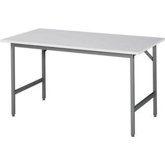 Arbeitstisch Jerry B1500/2000xT800/1000mm, Melaminplatte, grau, Höhenverstellung, max. 300 kg