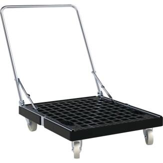 Rollplatte ESB BASICline, 108mm Räder, 500kg Tragfähigkeit, klappbarer Schiebebügel, schwarz