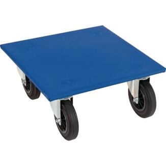 Transportroller ESB rolldolly 200mm, 750kg, 600x600mm, Anti-Rutschbelag, Vollgummi, blau