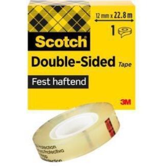 Scotch Klebefilm 665, 12mm x 22,8m, beidseitig klebend, transparent, ideal für Fotos und Basteln