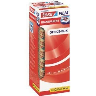 tesafilm Klebefilm transparent, 19mm x 33m, 8 St./Pack, alterungsbeständig, reißfest, unsichtbar