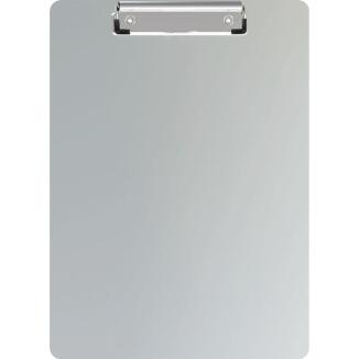 Klemmbrett Aluminium DIN A4 silber, mit Magnetband, flache Bügelklemme, Aufhängeöse