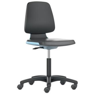 BIMOS Arbeitsdrehstuhl Labsit, Sitzschale blau oder anthrazit, Integralschaum, höhenverstellbar