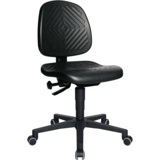 Arbeitsdrehstuhl TEC 40, Polyurethanschaum schwarz, höhenverstellbar 410-540mm, Rollen oder