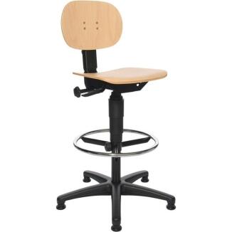 Ergonomischer Arbeitsdrehstuhl Tec 11, Buche, stufenlos höhenverstellbar, Fußring, TOPSTAR
